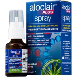 Chai xịt nhiệt miệng, tay chân miệng Aloclair Plus 15ml hỗ trợ điều trị các vết thương trong khoang miệng 1