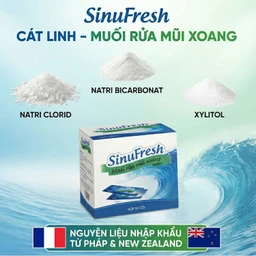 Muối rửa mũi xoang Sinufresh Cát Linh (50 gói) giúp làm sạch, giảm ngạt mũi, sổ mũi