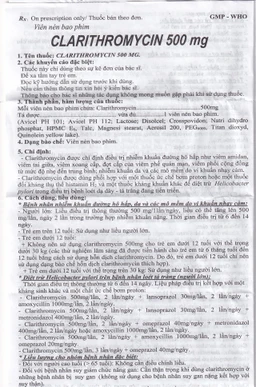 Thuốc Clarithromycin 500mg Quapharco điều trị nhiễm khuẩn đường hô hấp (2 vỉ x 5 viên)