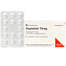 Thuốc Clopidolut 75mg Hasan phòng ngừa các biến cố do xơ vữa động mạch (3 vỉ x 14 viên)