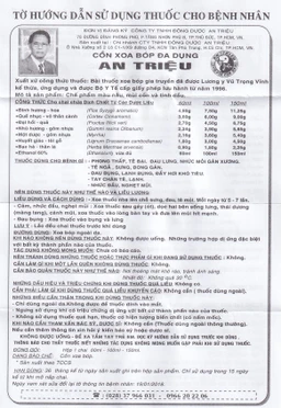 Cồn Xoa Bóp An Triệu hỗ trợ điều trị phong thấp, tê bại, đau lưng, nhức mỏi gân xương (100ml)