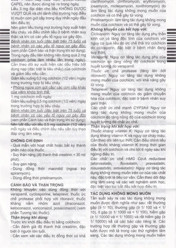 Thuốc Colchicine Capel 1mg Mayoly Spindler phòng ngừa và điều trị cơn gút cấp (20 viên)