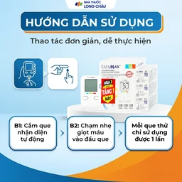 Combo 3 hộp que thử đường huyết Easy Max (25 cái) - tặng máy đo đường huyết Easy Max Tag 5