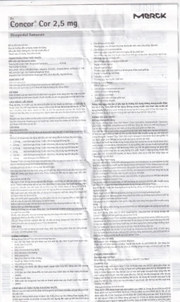 Thuốc Concor Cor 2.5mg Merck điều trị suy tim mãn tính (3 vỉ x 10 viên)