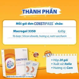 Bột nhuận tràng Constipass Wellcare (20 gói x 6.65g) cải thiện tình trạng táo bón cho người lớn và trẻ em