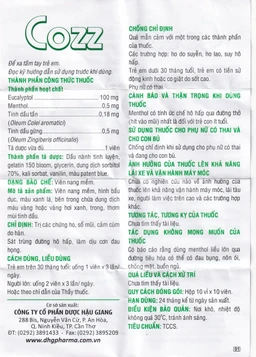Thuốc Cozz DHG điều trị các chứng ho, đau họng, sổ mũi, cảm cúm (10 vỉ x 10 viên)