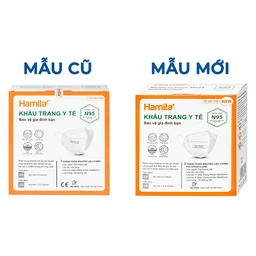 Khẩu trang Hamita N95 màu trắng (10 cái) ngăn khói bụi, vi khuẩn và giọt bắn
