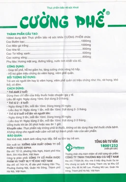 Siro giúp bổ phế Cường Phế CG (10 ống x 10ml)