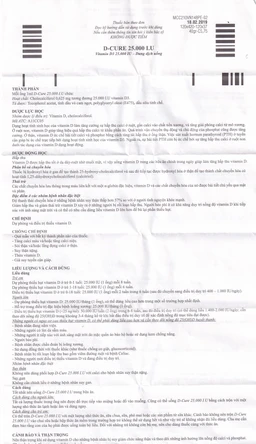 Dung dịch D-Cure 25000IU SMB phòng và điều trị thiếu vitamin D (1 vỉ x 4 ống)