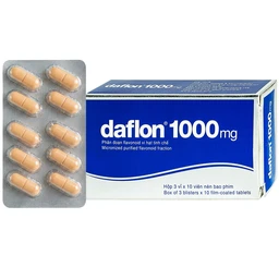 Thuốc Daflon 1000mg Servier điều trị triệu chứng thực thể liên quan đến trĩ cấp (3 vỉ x 10 viên)