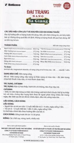 Thuốc Đại tràng nang Bà Giằng điều trị viêm đại tràng co thắt, hội chứng ruột kích thích (5 vỉ x 10 viên)