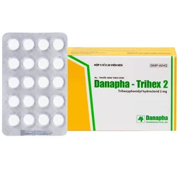Thuốc Danapha - Trihex 2 điều trị hỗ trợ hội chứng Parkinson, giảm hội chứng ngoại tháp (5 vỉ x 20 viên)
