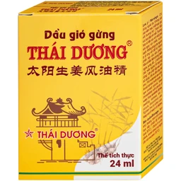 Dầu gió gừng Thái Dương giúp giảm đau đầu, đau lưng, đau dây thần kinh vai gáy (Hộp 24ml)