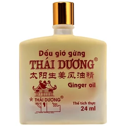Dầu gió gừng Thái Dương giúp giảm đau đầu, đau lưng, đau dây thần kinh vai gáy (Hộp 24ml)