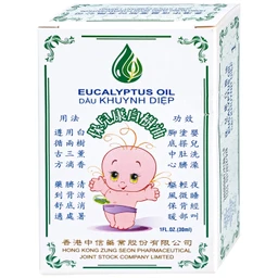 Dầu gió khuynh diệp Eucalyptus oil 30ml Hong Kong Zung Seon giúp giữ ấm, cảm cúm, nghẹt mũi, đau bụng