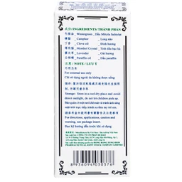 Dầu gió nóng Medicated Hong Kong Zung Seon 10ml hỗ trợ điều trị phong thấp, đau lưng nhức mỏi