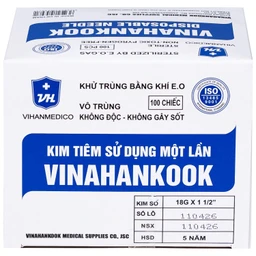 Đầu kim 18G Vinahankook vô trùng, dùng một lần (100 cái) 10