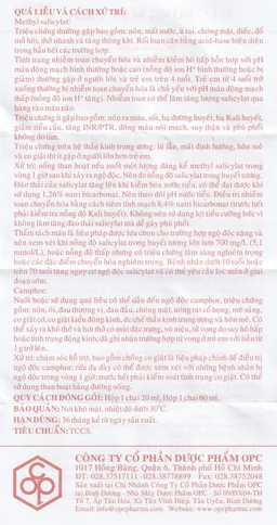 Dầu nóng Mặt Trời OPC điều trị nhức mỏi, tê thấp, đau lưng, cảm mạo, cúm (60ml)