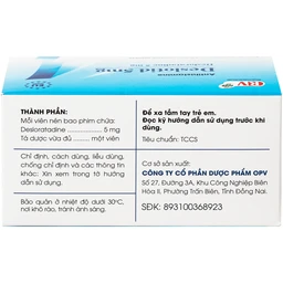 Thuốc Deslotid 5mg OPV giảm viêm mũi dị ứng, mày đay (10 vỉ x 10 viên) 3