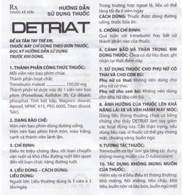 Thuốc Detriat điều trị triệu chứng đau, rối loạn chuyển vận ruột, khó chịu đường ruột (2 vỉ x 10 viên)