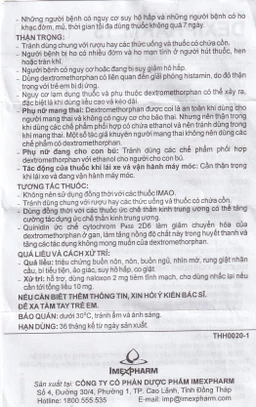 Thuốc Dexipharm 15 Imexpharm điều trị triệu chứng ho (200 viên)