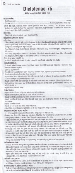 Thuốc Diclofenac 75 Uphace điều trị dài ngày viêm khớp mạn, thoái hóa khớp (10 vỉ x 10 viên)