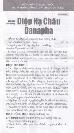 Thuốc Diệp Hạ Châu Danapha tăng cường chức năng gan (90 viên)