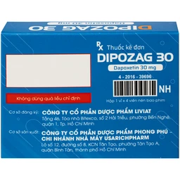 Thuốc Dipozag 30mg Liviat điều trị xuất tinh sớm ở nam giới (1vỉ x 4 viên) 3