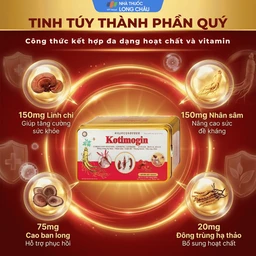 Viên uống Sâm - Đông Trùng Hạ Thảo tăng cường sức khỏe, tăng sức đề kháng Kotimogin (20 vỉ x 3 viên) 3