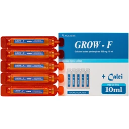 Dung dịch Grow - F Hanapharm điều trị tình trạng thiếu Calci (20 ống x 10ml) 1
