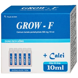 Dung dịch Grow - F Hanapharm điều trị tình trạng thiếu Calci (20 ống x 10ml) 2