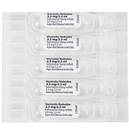 Dung dịch khí dung Ventolin Nebules 2.5mg GSK điều trị, ngăn ngừa co thắt phế quản (4 vỉ x 5 ống)