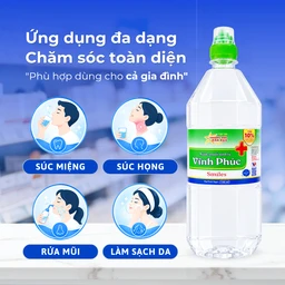 Nước muối Vĩnh Phúc Smiles 1100ml natri clorid 0.9 giúp làm sạch răng, khử mùi hôi miệng 4