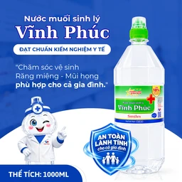 Nước muối Vĩnh Phúc Smiles 1100ml natri clorid 0.9 giúp làm sạch răng, khử mùi hôi miệng 2