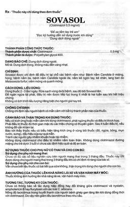 Dung dịch Sovasol Bình Thuận điều trị nấm Candida ở miệng, họng (100ml)