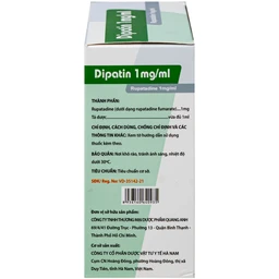 Dung dịch uống Dipatin 1mg/ml Hà Nam điều trị triệu chứng viêm mũi dị ứng và bệnh mày đay (20 ống x 10ml)