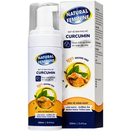 Dung dịch vệ sinh phụ nữ dạng bọt Natural Feminine Curcumin làm sạch, khử mùi, kháng khuẩn (160ml)