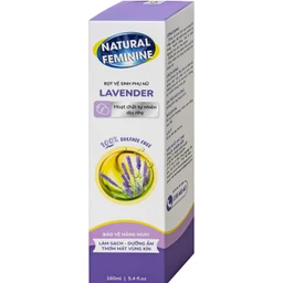 Dung dịch vệ sinh phụ nữ dạng bọt Natural Feminine Lavender làm sạch và bảo vệ vùng kín, duy trì cân bằng pH (160ml)