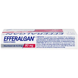 Thuốc đạn Efferalgan 80mg UPSA SAS giảm đau, hạ sốt (2 vỉ x 5 viên) 4