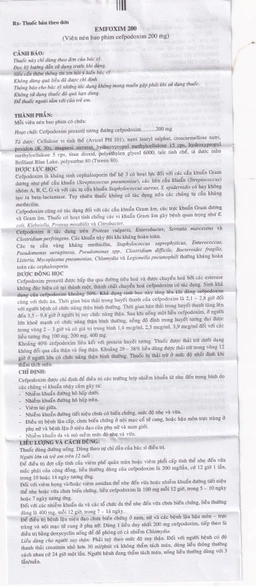 Thuốc Emfoxim 200Mg Incepta điều trị các trường hợp nhiễm khuẩn từ nhẹ đến trung bình (2 vỉ x 6 viên)