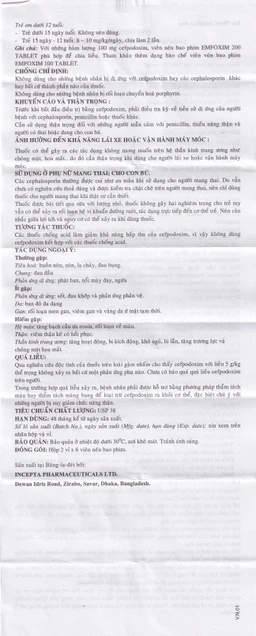 Thuốc Emfoxim 200Mg Incepta điều trị các trường hợp nhiễm khuẩn từ nhẹ đến trung bình (2 vỉ x 6 viên)