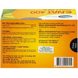 Thuốc Enat 400 MEGA We care điều trị và dự phòng tình trạng thiếu Vitamin E (3 vỉ x 10 viên)