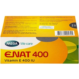 Thuốc Enat 400 MEGA We care điều trị và dự phòng tình trạng thiếu Vitamin E (3 vỉ x 10 viên)