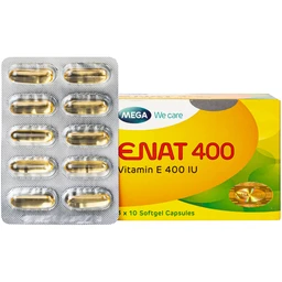 Thuốc Enat 400 MEGA We care điều trị và dự phòng tình trạng thiếu Vitamin E (3 vỉ x 10 viên)