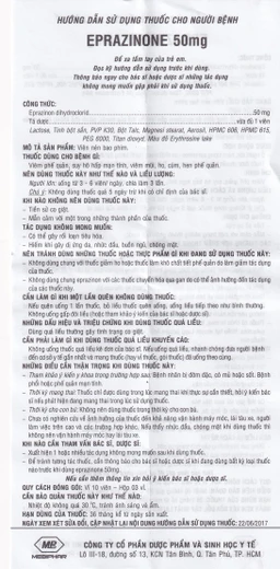 Thuốc Eprazinone 50mg Mebiphar điều trị viêm phế quản, suy hô hấp mạn tính (30 viên)
