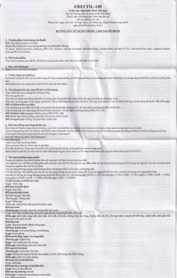 Thuốc Erecfil-100 Sildenafil Citrate điều trị rối loạn cương dương (1 vỉ x 4 viên)