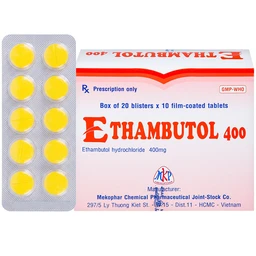 Thuốc Ethambutol 400 Mekophar điều trị lao mới và lao tái phát (20 vỉ x 10 viên) 1
