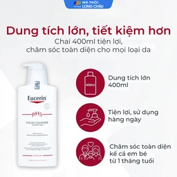 Sữa rửa mặt Eucerin pH5 Facial Cleanser Sensitive Skin làm sạch sâu cho da nhạy cảm (400ml)