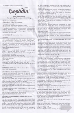 Thuốc Exopadin 60mg Trường Thọ điều trị viêm mũi dị ứng, mày đay (3 vỉ x 10 viên) 