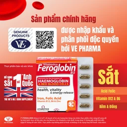 Viên uống hỗ trợ tăng khả năng tạo máu Vitabiotics Feroglobin B12 (30 viên)